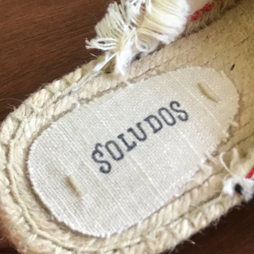 Soludos Coco Pom Pom Slip On Red Bobble Boho Flat… - image 5